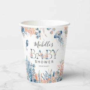 Enchanting Watercolor Under-the-Sea Baby Shower Paper Cups