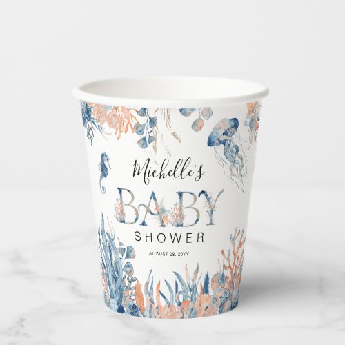 Enchanting Watercolor Under_the_Sea Baby Shower Paper Cups