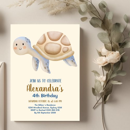 Enchanting Watercolor Under_the_Sea Birthday Invitation