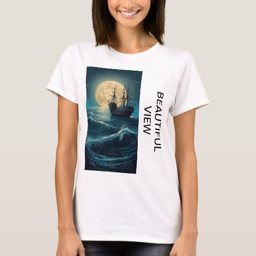  Enchanting Waves Collection Moonlit Serenity T_Shirt