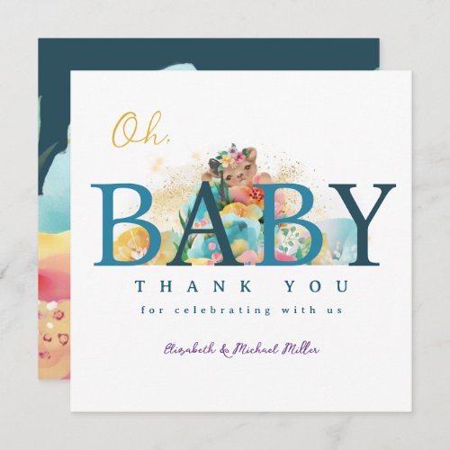 Enchanting Whimsical Baby Shower Thank You Card