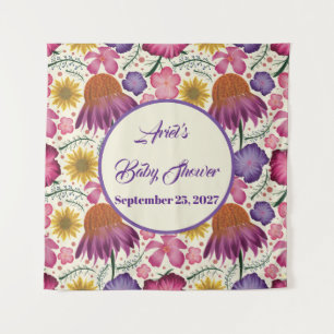 Enchanting Wildflower Baby Shower Tapestry