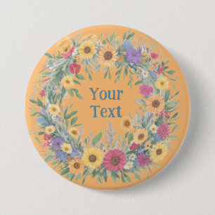 Enchanting Wildflower Wreath Lapel Decoration Button