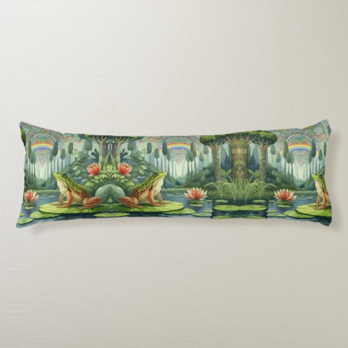 Enchanting William Morris Frog in a Forest  Body Pillow