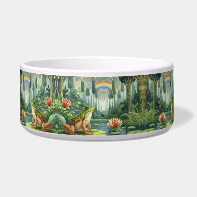 Enchanting William Morris Frog in a Forest  Bowl (Front)