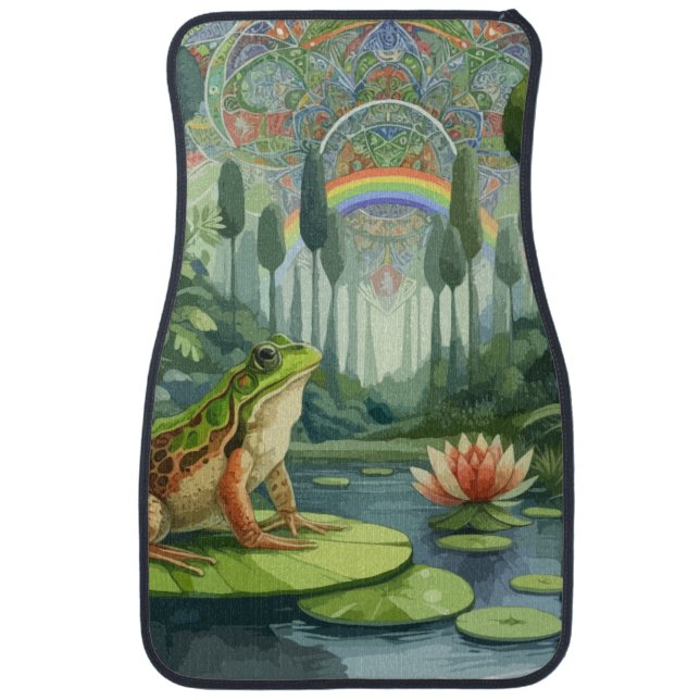 Enchanting William Morris Frog in a Forest  Car Floor Mat (Front)