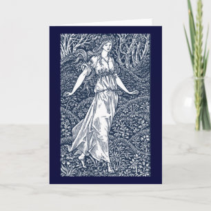 Enchanting William Morris–Style Woodland woman Card