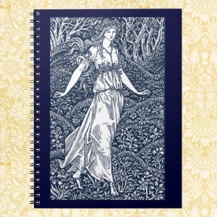 Enchanting William Morris–Style Woodland woman Notebook