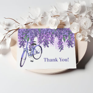 Enchanting Wisteria Bicycle Thank You Card