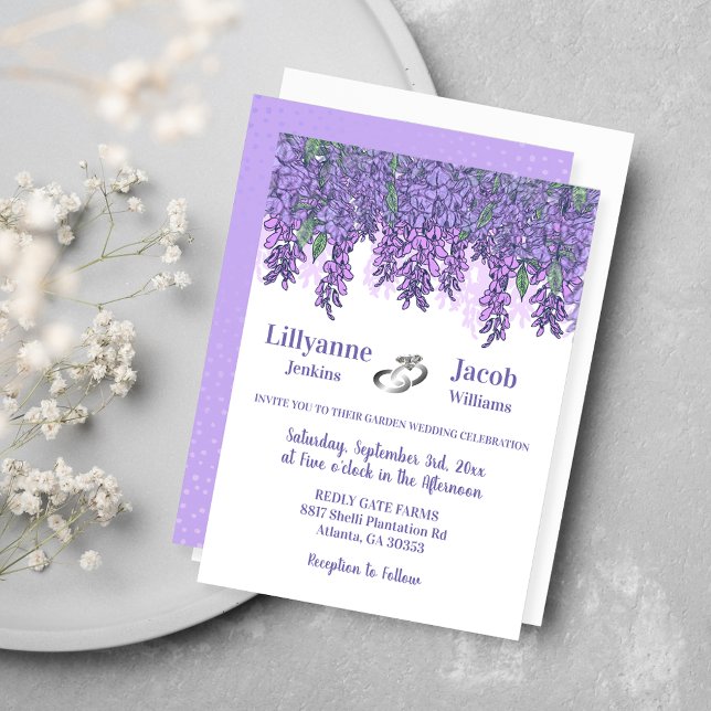 Enchanting Wisteria Garden Wedding Invitation (Creator Uploaded)