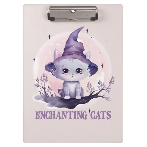 Enchanting Witch Cat Clipboard