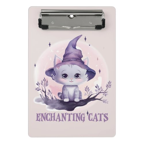 Enchanting Witch Cat Mini Clipboard