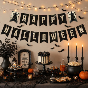 Enchanting Witch Happy Halloween Bunting Flags