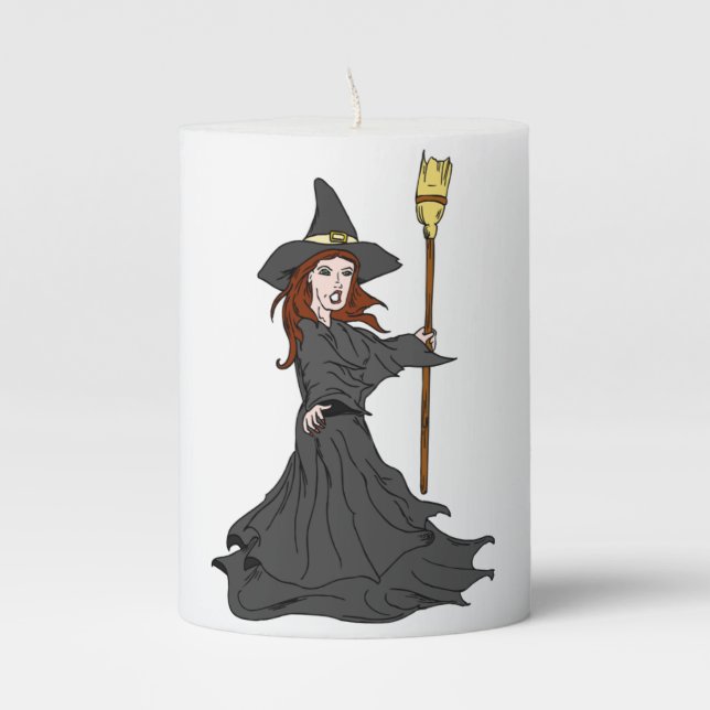 Enchanting Witch Pillar Candle (Front)
