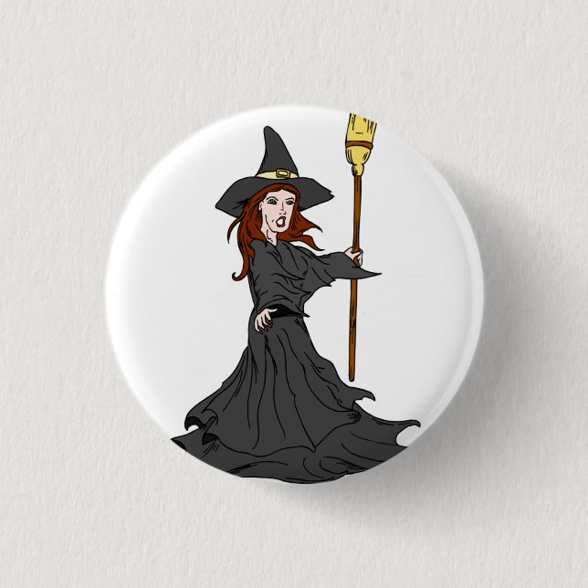 Enchanting Witch Pinback Button (Front)