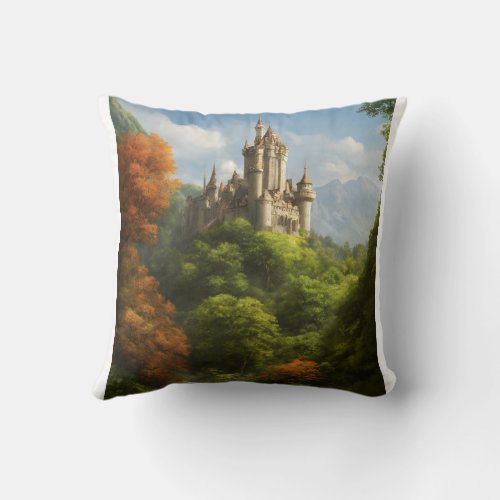 Enchanting Woodland Serenity Pillow  Throw Pillow