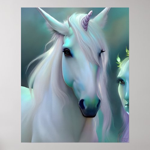 Enchantment _ AI Fantasy Digital Art Print Unicorn