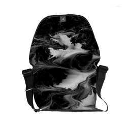 ENCHANTMENT  (black & white abstract art) ~ Small Messenger Bag