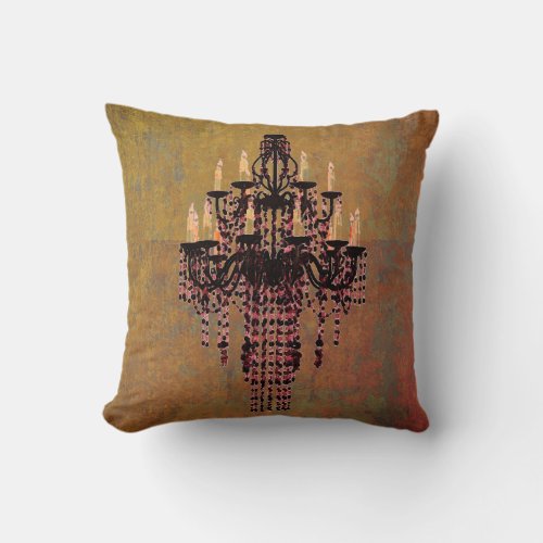 Enchantment Chandelier _OUTDOOR Option Halloween Throw Pillow