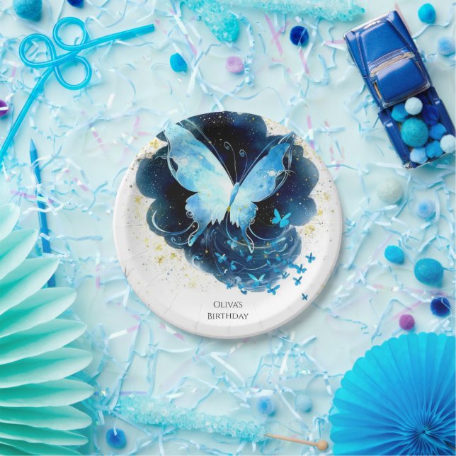 Enchantment Fun Butterfly Birthday Paper Plates (Party)