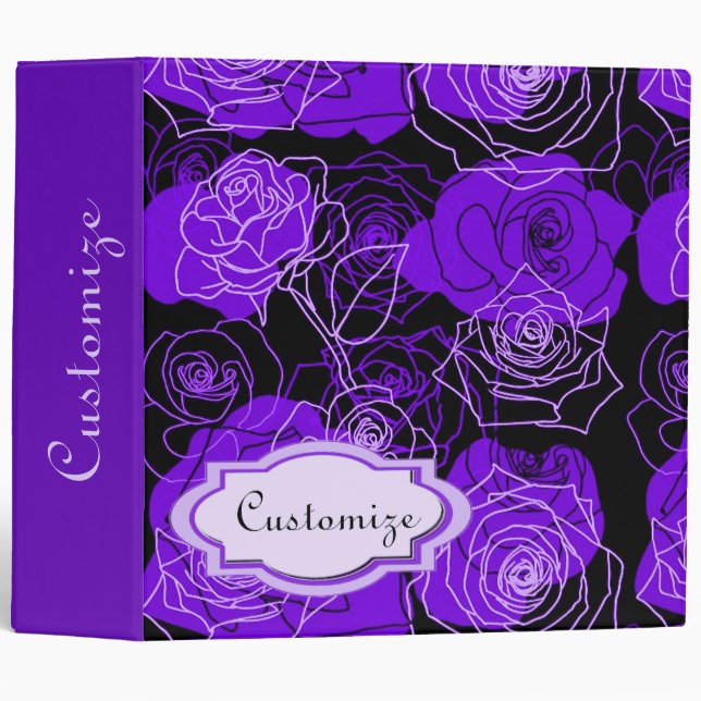 Enchantment Purple Roses Floral Binder (Front/Spine)