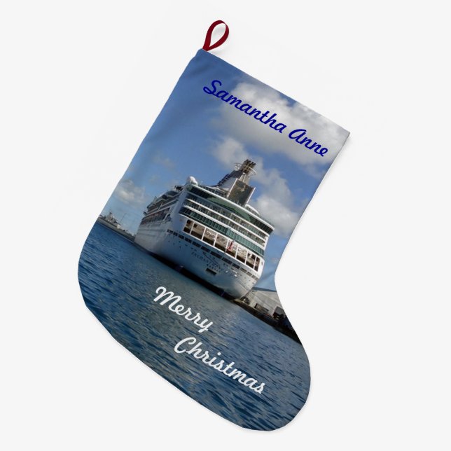 Enchantment Stern Personalized Large Christmas Stocking (Front (Hanging))