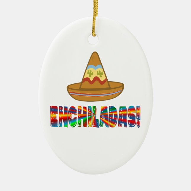 Enchilada Love Ceramic Ornament (Front)