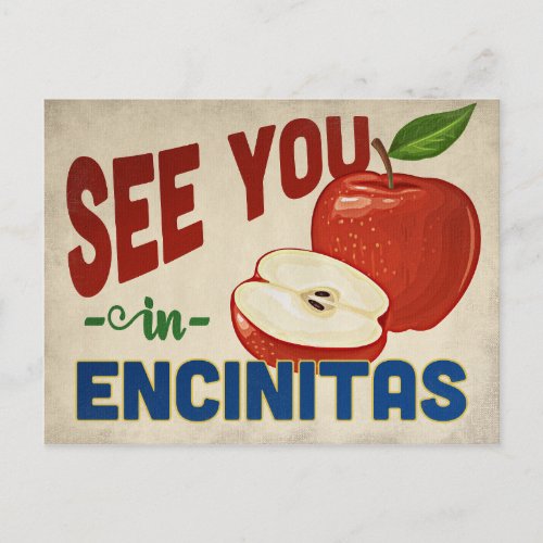 Encinitas California Apple _ Vintage Travel Postcard
