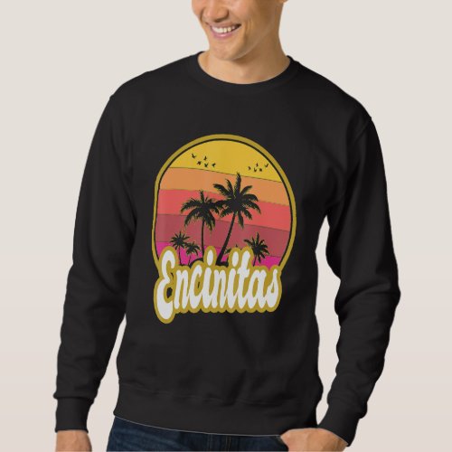 Encinitas California Beach Retro Sunset Sweatshirt