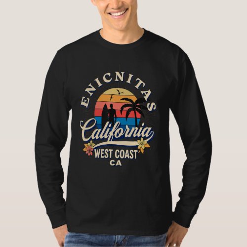 Encinitas California Beach Surfing Summer Vacation T_Shirt