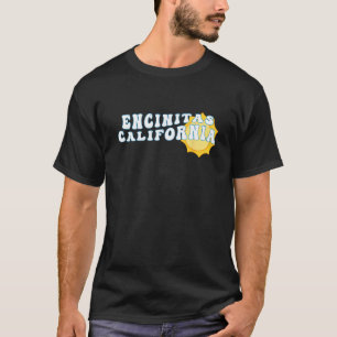 Encinitas California CA Retro Wavy Souvenir Vacati T-Shirt