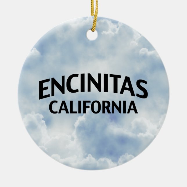 Encinitas California Ceramic Ornament (Front)