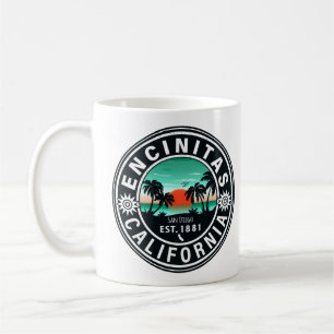 Encinitas California Retro Sunset Souvenirs 80s Coffee Mug