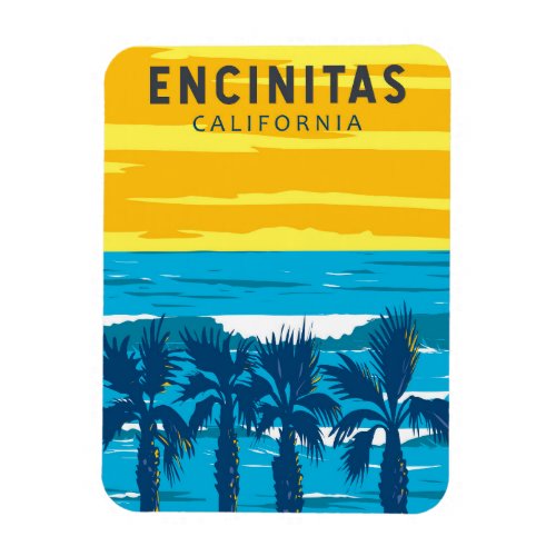 Encinitas California Travel Art Vintage Magnet