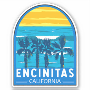 Encinitas California Travel Art Vintage Sticker
