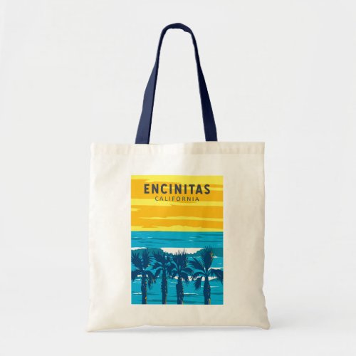 Encinitas California Travel Art Vintage Tote Bag