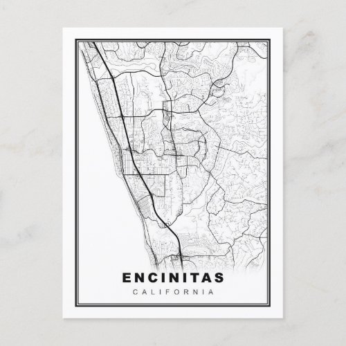 Encinitas Map Postcard