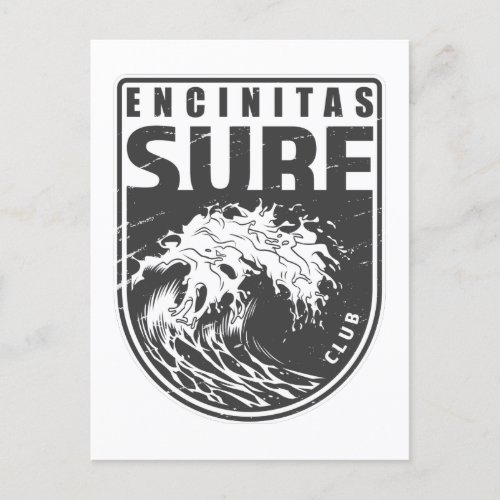 Encinitas Surf Club California Emblem Postcard