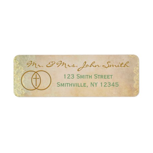 Encircled Cross Address Label Matching Set