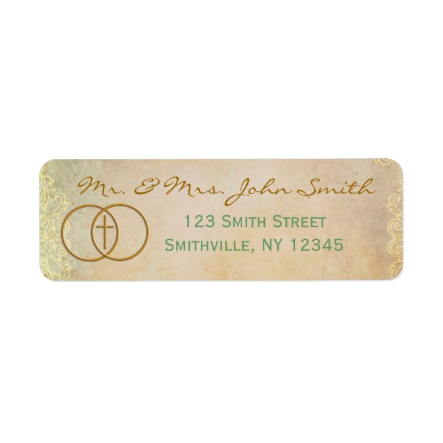 Encircled Cross Address Label (Matching Set) (Front)
