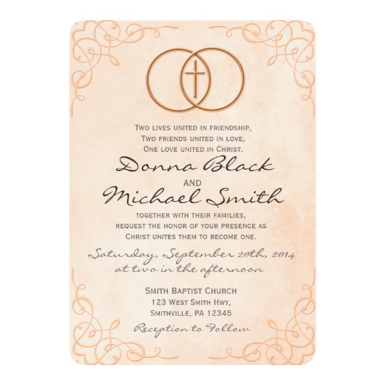 Encircled Cross Religious Wedding Invitations Zazzle Encircled Cross Religious Wedding Invitations
