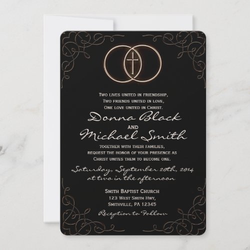 Encircled Cross Religious Wedding Invitations