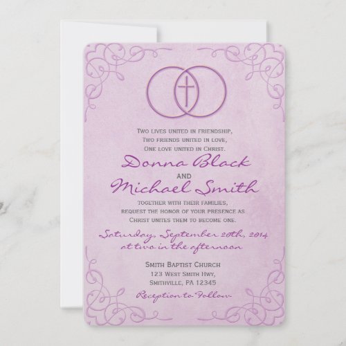 Encircled Cross Religious Wedding Invitations