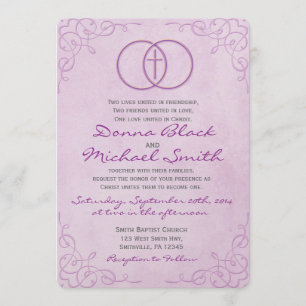 Encircled Cross Religious Wedding Invitations