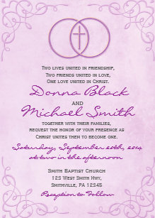 Religious Wedding Invitations Zazzle Encircled Cross Religious Wedding Invitations