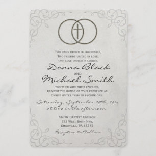 Encircled Cross Religious Wedding Invitations