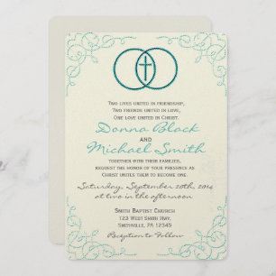 Encircled Cross Religious Wedding Invitations