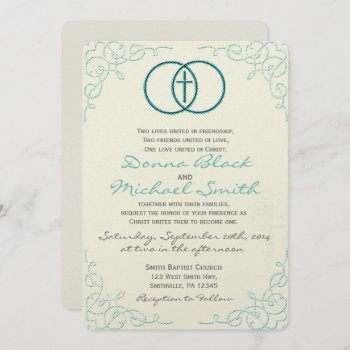 Encircled Cross Religious Wedding Invitations by jdlhammond at Zazzle