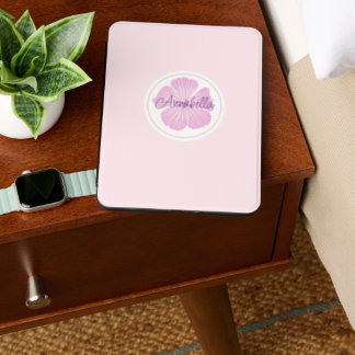 Encircled Name and Monogram on White and Lilac Kindle Cover