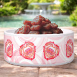 Encircling Diagonal Tattered Edged Hearts<br><div class="desc">This cute pet bowl is designed with beautifully rich multicolored tattered digitally altered fractal hearts over a white and pink spirals background. Click customize to add text in a font style,  size,  and color you like.</div>